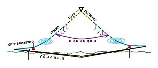 Удочка с резинкой для ловли леща изображение