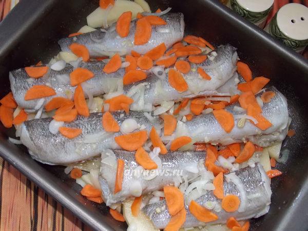 Нототения в духовке запеченная с овощами
