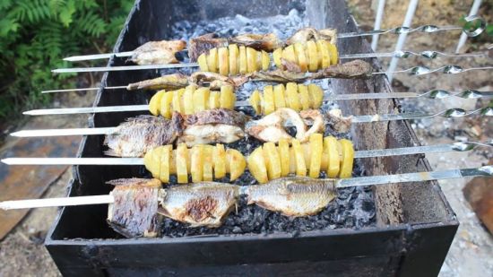 Шашлык из речной рыбы
