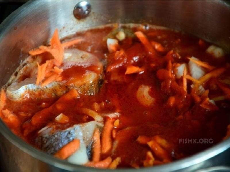 Приготовление щуки в томатной подливке