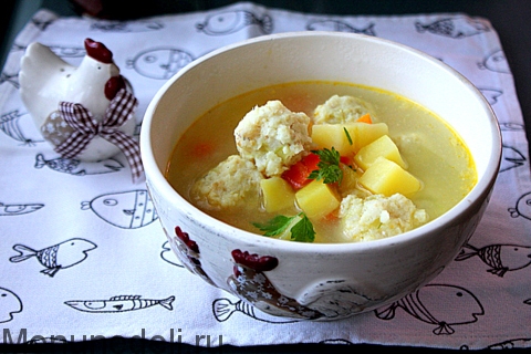 Картофельный суп с рыбными фрикадельками как в детском саду
