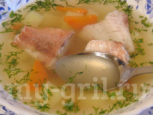 рыбный суп из морского окуня