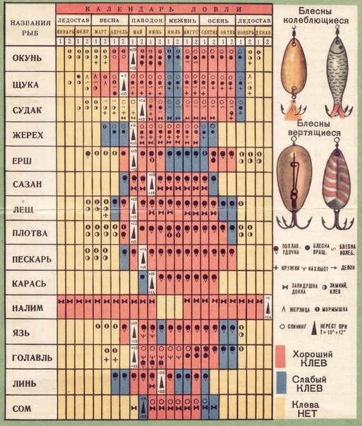 Календарь рыбака волга