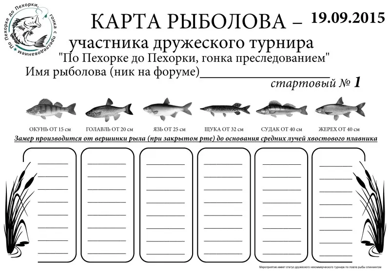 Карта рыболова