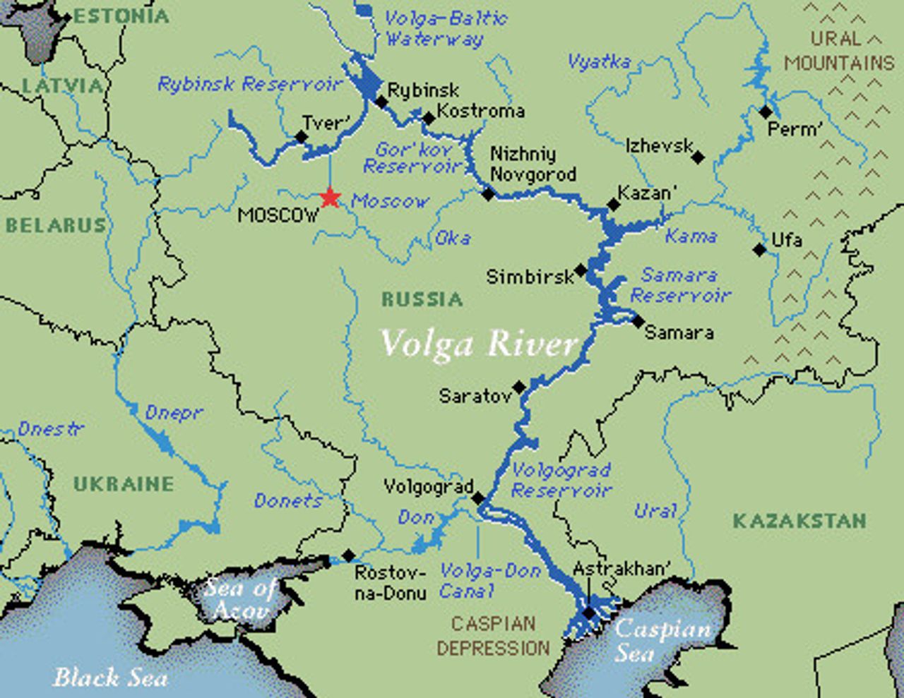 река волга на карте